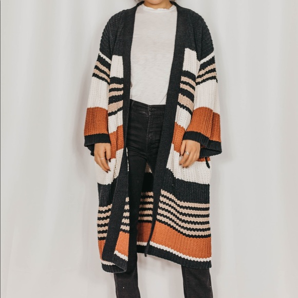 NEW // Color Block Kimono Chenille Cardigan - Picture 2 of 7